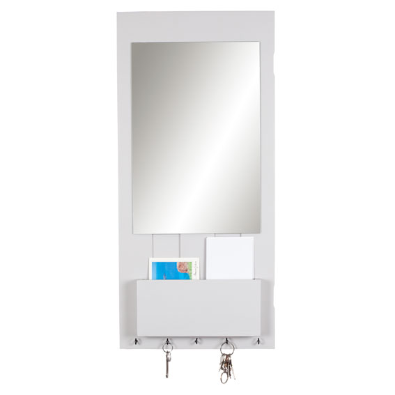 Miroir d'entrée avec rangement gris Souris