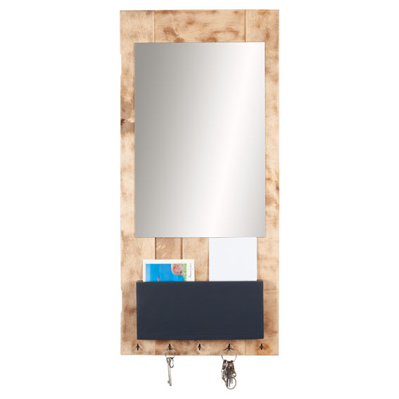 miroir bois entrée relooké