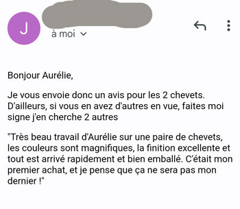 avis de la cliente
