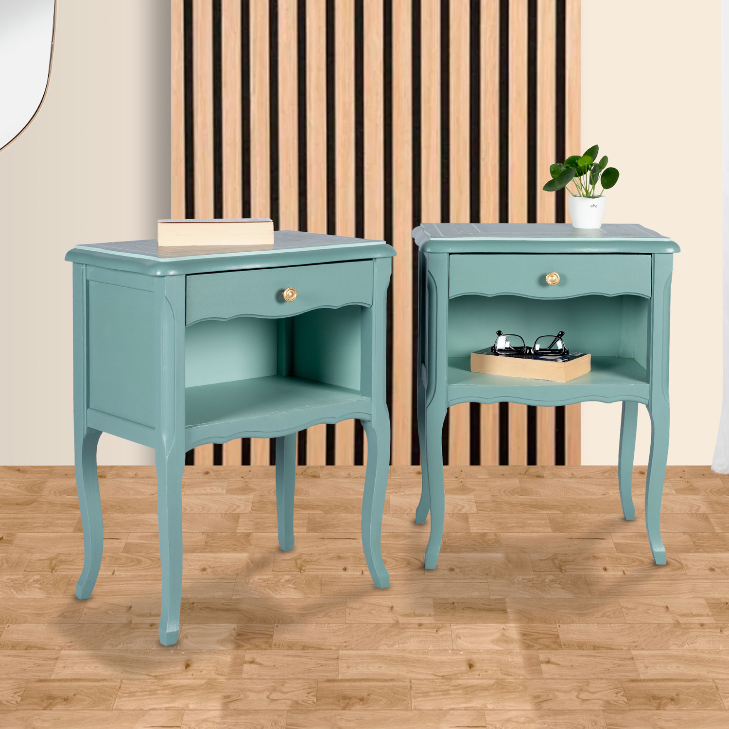 tables de chevet relookées en Agave