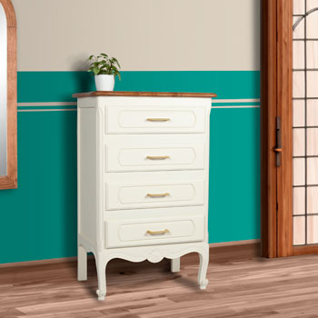 Chiffonnier bois et de couleur crème