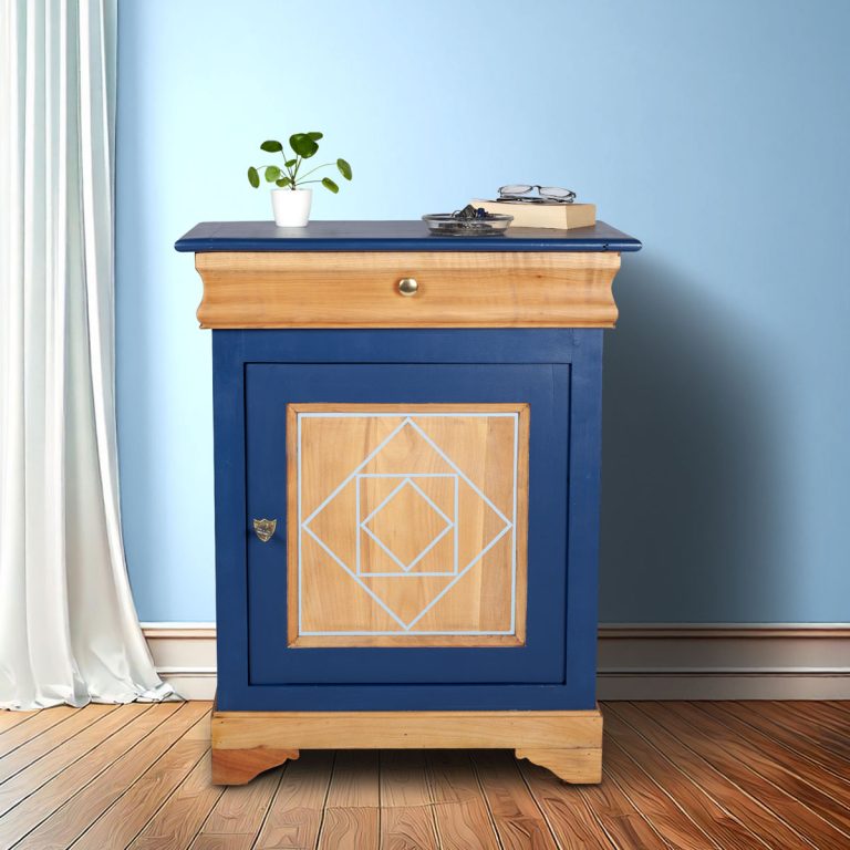confiturier ancien relookée bleu hampton