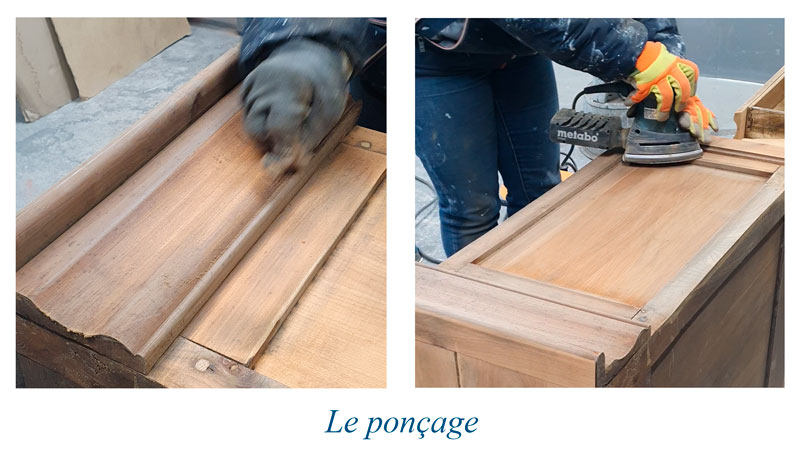 ponçage de cet ancien confiturier