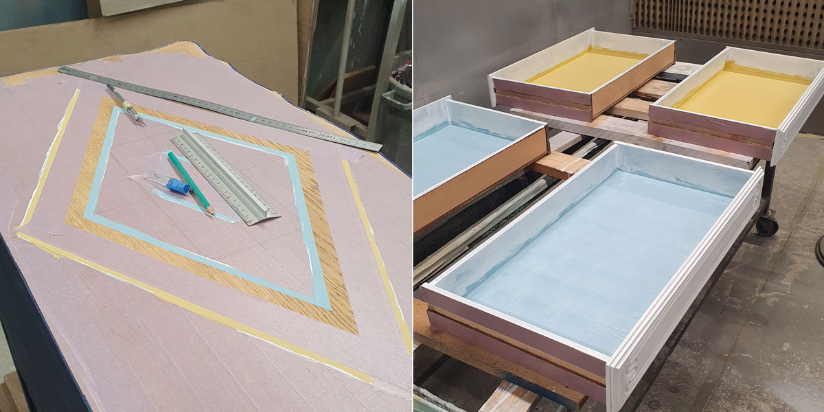 travail sur la commode
