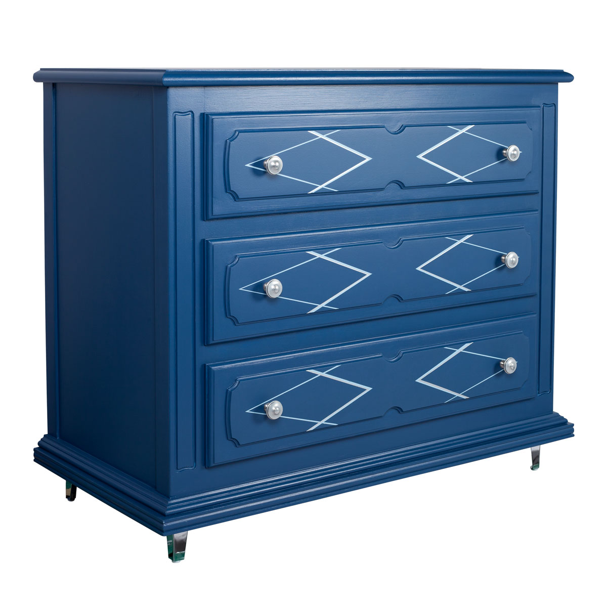 commode ancienne bleue relookée