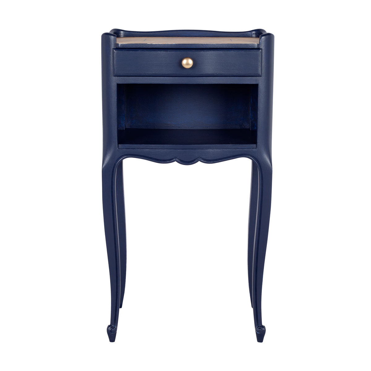 table de chevet Louis XV Bleu relookée