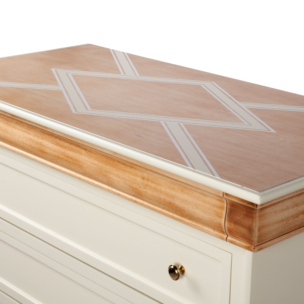 motif qui relie l'ensemble commode et tables de chevet Louis-Philippe