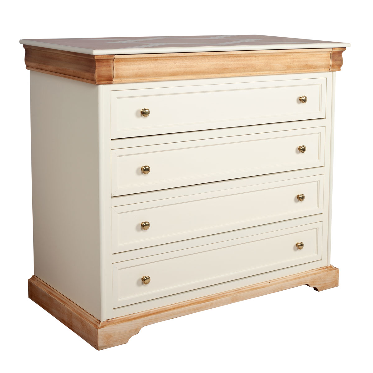 commode de profil de l'ensemble commode et tables de chevet Louis-Philippe