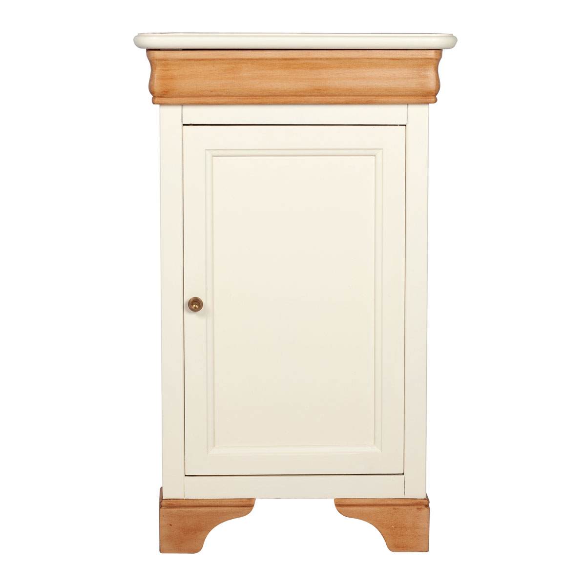 table de nuit Louis-Philippe relookée en crème