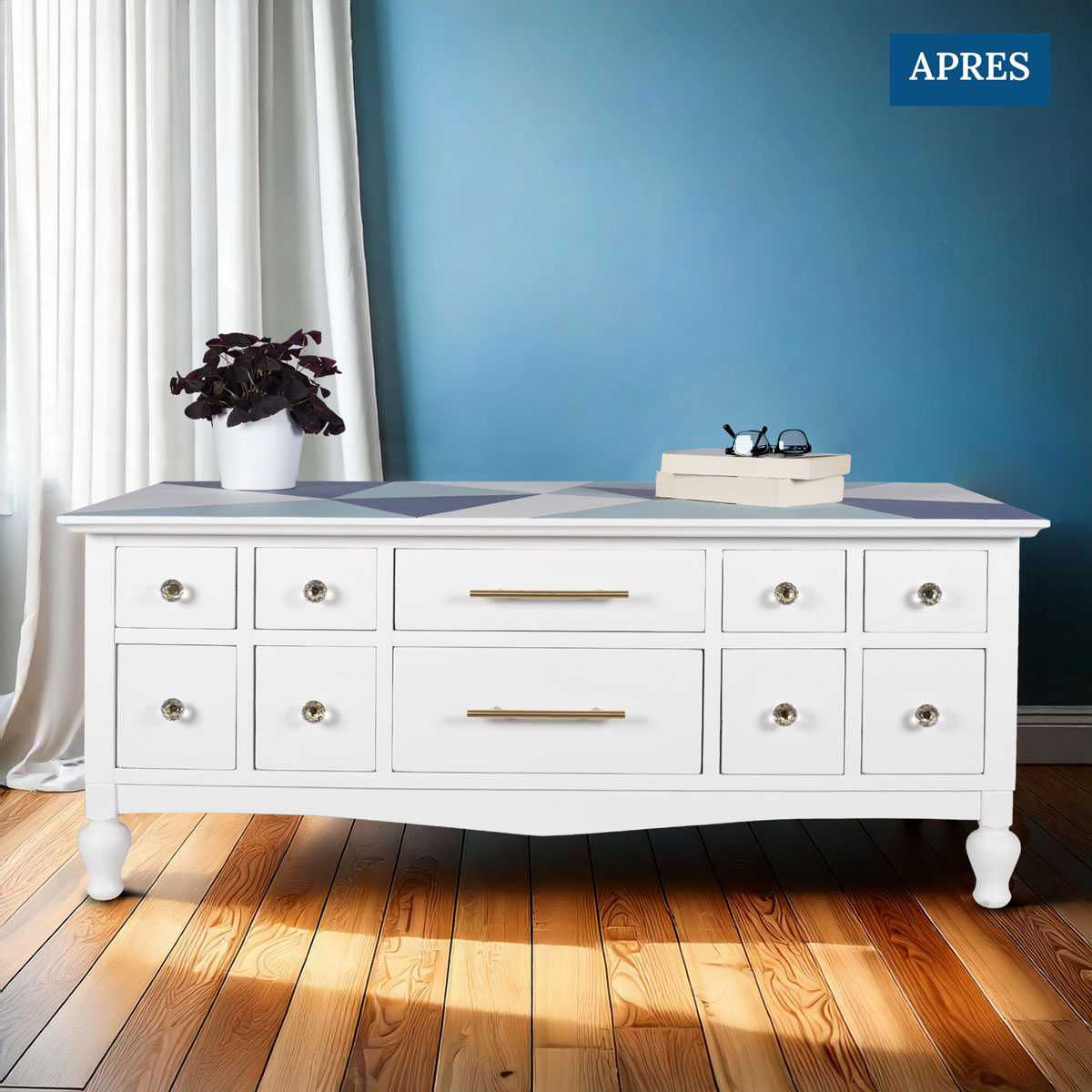 la table basse après sa transformation