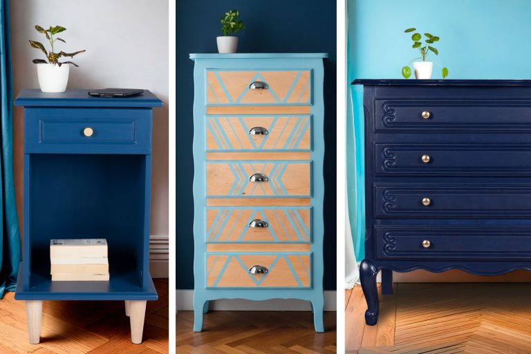 relooking meuble bleu