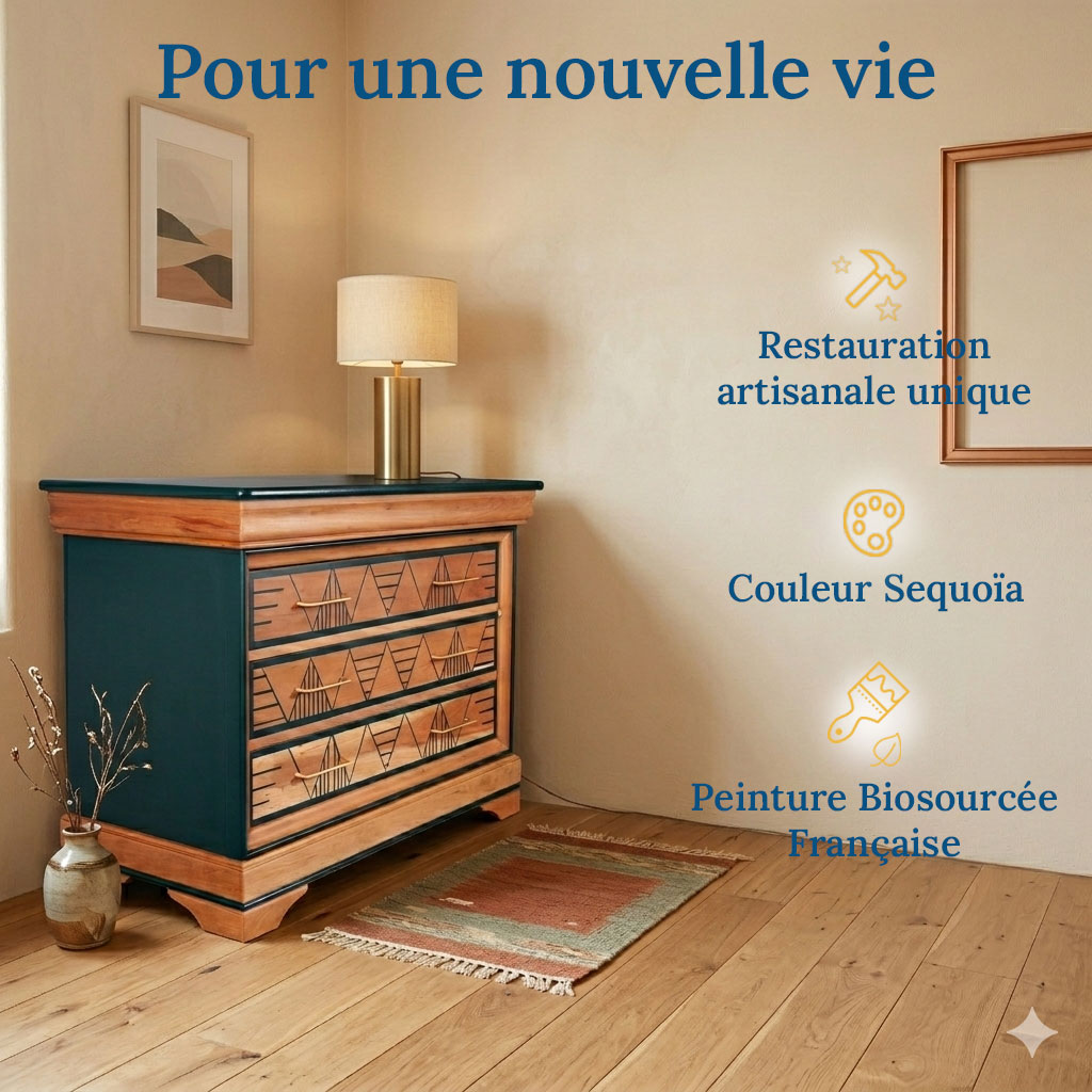Commode relookée et ses informations