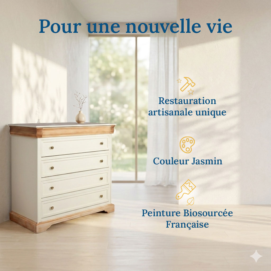 commode relookée avec des informations