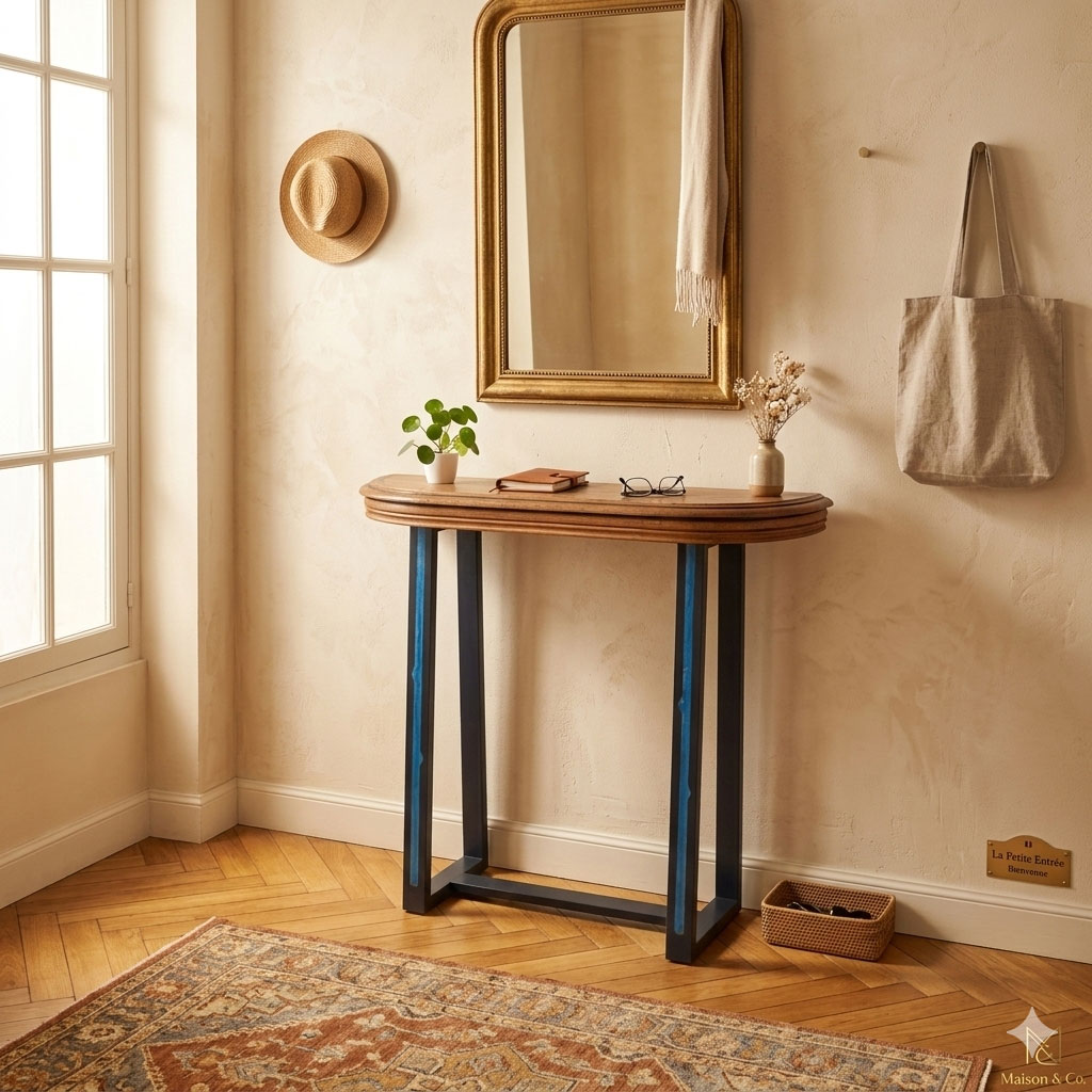 console d'entrée bois relookée
